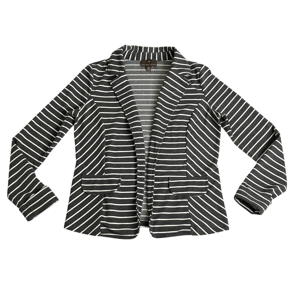 Fenn Wright Manson Cardigan Sweater Womens M‎ Striped Open Front Cuffed Sleeve